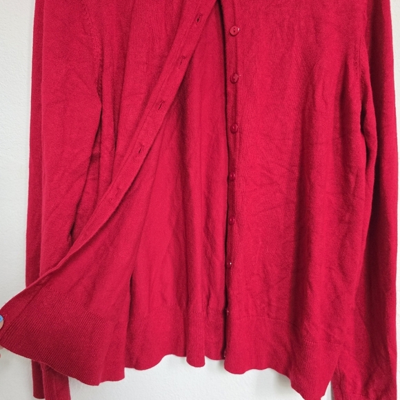 Charter Club Long-Sleeve Button-Front Red Cardigan Sweater Large - Picture 10 of 11